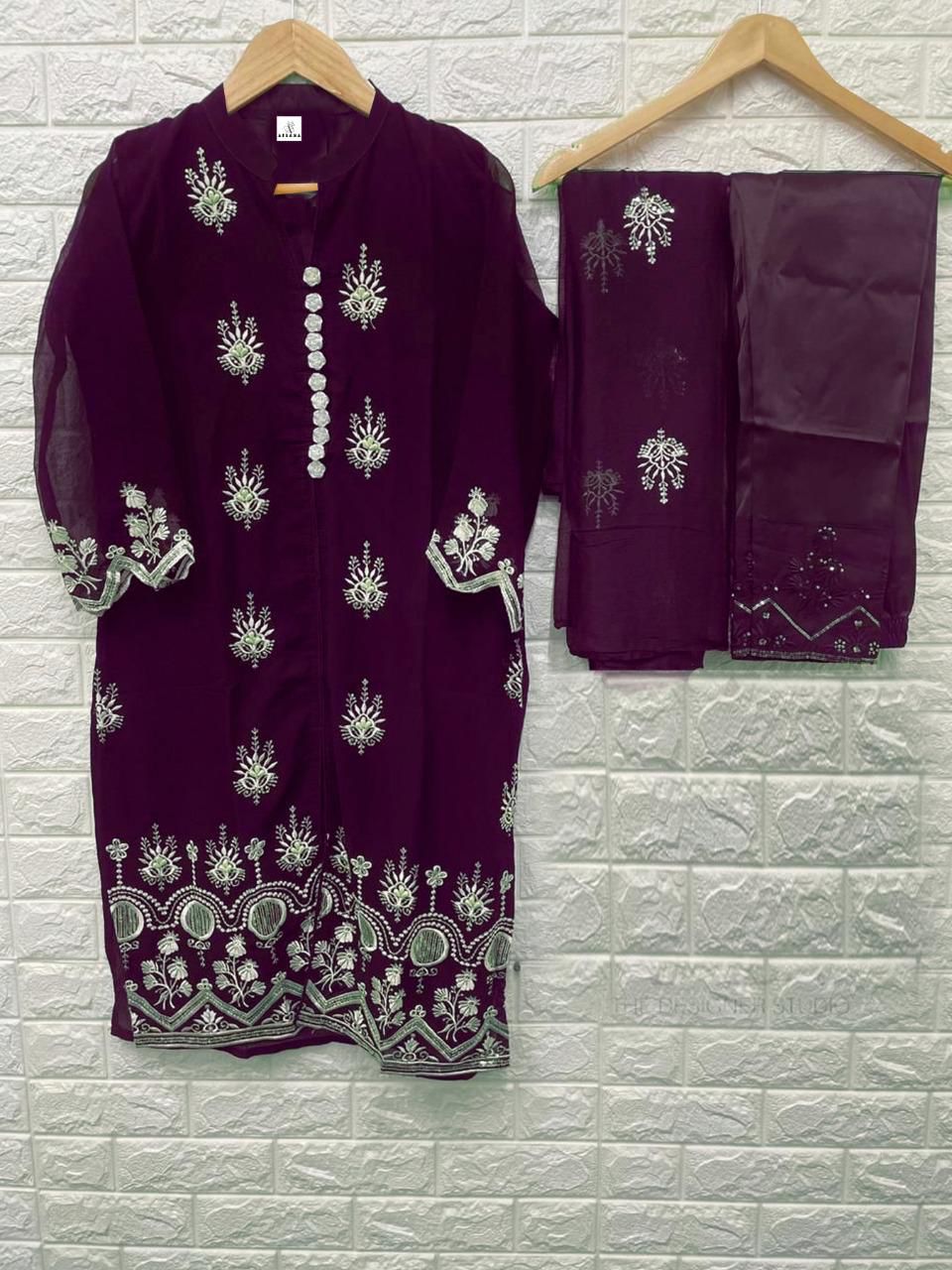 AFSANA SF 9 Fancy Festive Wear Heavy Georgette Pakistani Suit Collection